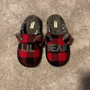 Kids Lil Bear Red Buffalo Slippers
